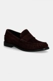 Gant mocasini din piele intoarsa Gracelyn femei, culoarea bordo, cu toc plat, 29573715 G553