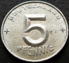 Moneda 5 PFENNIG - RD GERMANA / GERMANIA DEMOCRATA, anul 1952 *cod 2695 B= lit.A, Europa