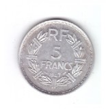 Moneda Franta 5 francs/franci 1947, stare foarte buna, curata, Europa, Aluminiu