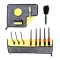 Set de perie, burete si microfibră Amio Car detailing brush set 14 buc