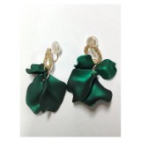 Cumpara ieftin Cercei Vintage, Clip-On, cu Flori, Verde - 187878V