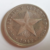 Cuba 20 centavos 1948 argint, America Centrala si de Sud