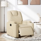 VidaXL Fotoliu rabatabil electric, crem, material textil