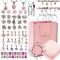 Set Realizare Bratari Colorate, Contine Diverse Bijuterii, Pandantive si Margele, 69 Piese, 3 Bratari, 3 Coliere, Dezvolta Abilitatile Manuale, Portab