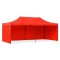 Cort tip pavilion, 3x6 m, perete lateral de 12 m, pliabil, poliester impermeabil, rosu