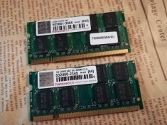 Kit memorii RAM laptop 4Gb DDR2(2x2Gb) 667Mhz Transcend sodimm Dual Channel foto