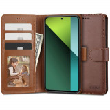 Husa Tech-Protect Wallet Wallet pentru Xiaomi Redmi Note 13 Pro 5G/Poco X6 5G Maro, Silicon