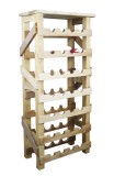Cumpara ieftin Suport 28 sticle vin lemn maro 53 x 28 x 115 cm