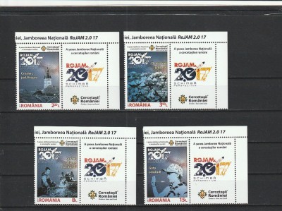 ROMANIA 2017 LP 2155 a A SASEA JAMBOREE NATIONALA A CERCETASILOR ROMANI SERIE CU VINIETA MNH NESTAMPILATA foto