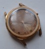 Ceas mecanic Leona cu secundar periferic, cadran maro, cheita lipsa, Analog, Casual, Placat cu aur