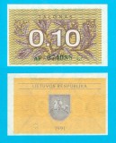Lituania (p#29a) 0.1 Talonas 1991 UNC &#039;&Icirc;nlocuitorul Rublei Sovietice&#039; Fara text pe valoare
