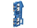 Conector Șine 0,14-4mm2 1 Pista 4 Borne Albastru
