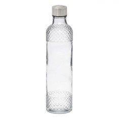 Sticlă Apă, Model Diamond, Capac Metalic, Capacitate 1L, Transparent