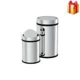 Cumpara ieftin Cos de gunoi din inox cu capac batant, 45 litri