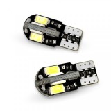 Led bec T10 8Lx5630 alb rece CanBus