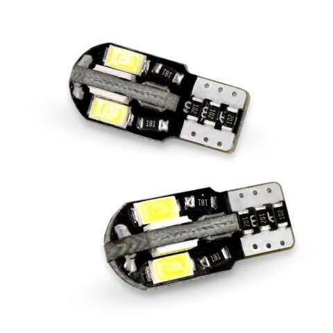 Led bec T10 8Lx5630 alb rece CanBus