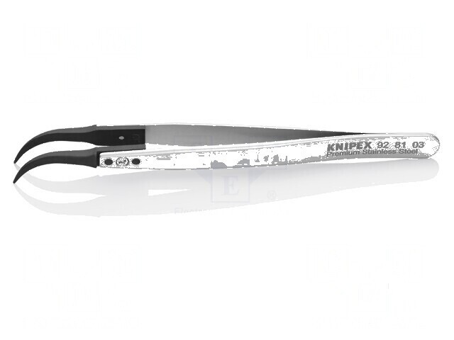 Pensetă ESD cu v&acirc;rf ascuțit, lungime 130mm