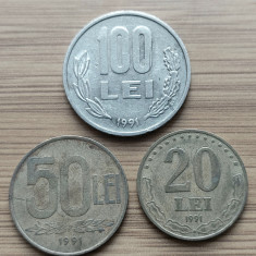 Lot 3 monede Romania anul 1991