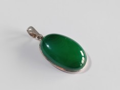 Pandant din argint cu malachit #4182
