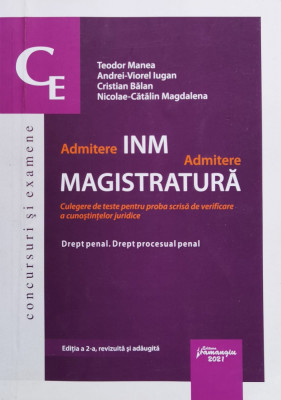 Admitere INM. Admitere magistratura. Drept penal. Drept procesual penal foto