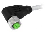 Cablu de conectare M12 8 PIN 3m unghi PUR 30VAC 2A