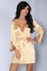 LIV144A-15 Lenjerie tip halat elegant din material satinat si broderie, L/XL, S/M