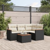 Cumpara ieftin Gossi set mobilier de gradina cu perne, 5 piese, negru, poliratan