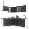 VidaXL Set dulap de bucătărie 11 piese &bdquo;Porto&rdquo; lemn negru prelucrat