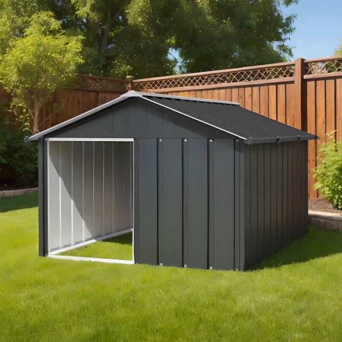 Casă pentru c&acirc;ini antracit 116,5x153x81,5 cm oțel galvanizat