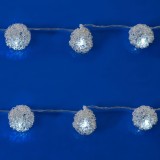 Instalație Lumină LED, Model Crăciun, 10 Becuri, Culoare Alb Rece, Cu Baterii AA, Lungime 1.2m, Interior, Oem