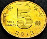 Moneda 5 WU JIAO - CHINA, anul 2012 * cod 1191 A = A.UNC