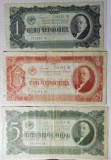 RUSIA / URSS 1937 - LOT 3 BANCNOTE - 1 + 3 + 5 Chervontsev / Chervonets / Chervontsa (365)