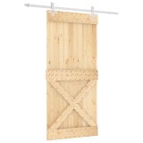 Cumpara ieftin Usa glisanta cu set de feronerie 95x210 cm, lemn masiv de pin