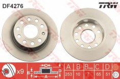 Disc frana VW EOS (1F7, 1F8) (2006 - 2016) TRW DF4276 foto