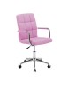 Scaun birou pentru copii SL Q022, Ergonomic, Piele ecologica, Inaltime ajustabila, Roti pivotante, 90 Kg, roz, SuperOrtopedice, 140x200