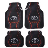 Set complet covorase Toyota &ndash; Fata si spate &ndash; Design sport negru-rosu cu logo