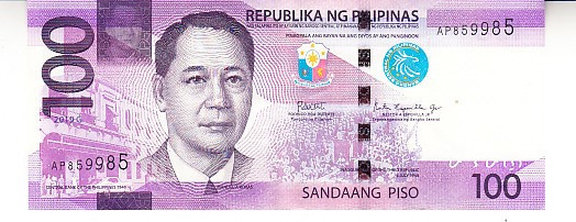 M1 - Bancnota foarte veche - Filipine / Pilipinas - 100 piso - 2019