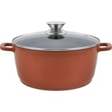 Cratita pentru prepararea gemului, sosului din tomate Grunberg, 32 cm, 9 l, aluminiu, ceramica, capac din sticla