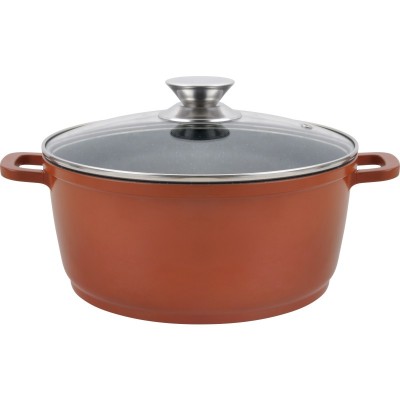 Cratita pentru prepararea gemului, sosului din tomate Grunberg, 7.5 l, 30 cm, aluminiu, ceramica, capac foto