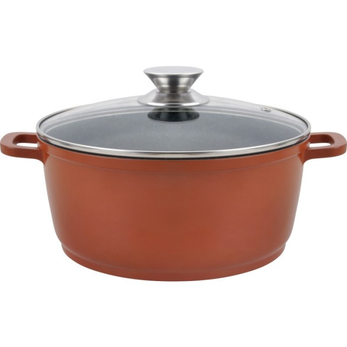Cratita pentru prepararea gemului, sosului din tomate Grunberg, 7.5 l, 30 cm, aluminiu, ceramica, capac