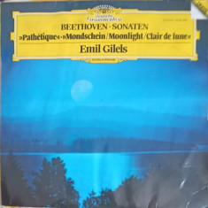 Disc vinil, LP. Sonaten Pathetique, Mondschein, Moonlight-Beethoven, Emil Gilels