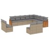 Set canapele de gradina cu perne, 12 piese, bej, poliratan