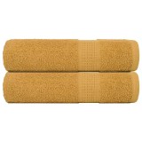 Cumpara ieftin Prosoape de baie, FROGN, 2 buc., aurii, 100x150 cm, 360 g/m&sup2;