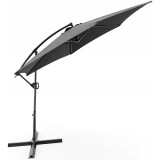 Umbrela de gradina XL 300 cm, rotatie 360&deg;, inclinare reglabila, gri