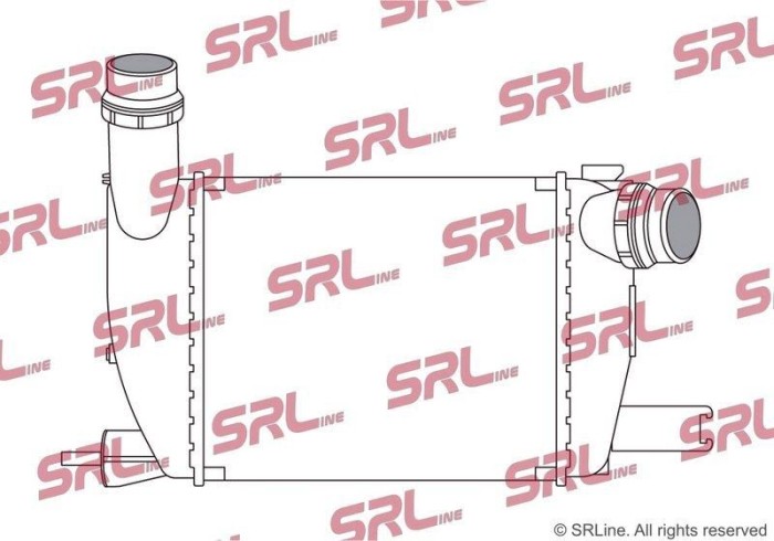 Intercooler Renault Clio 12-, motor: 1.6 T, intrare/iesire conectare rapida, 256x218x62, SRLine, Aluminiu/ Plastic brazat, 144967318R