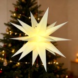 Stea de Crăciun iluminată pentru v&acirc;rf de brad cu temporizator &ndash; 60cm LED 3D alimentată cu baterii &ndash; Auriu