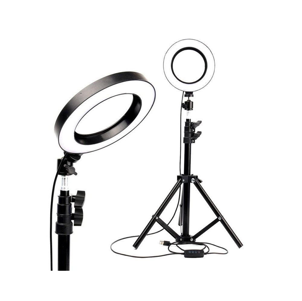 Lampa LED video 16cm cu stativ ring light stand pentru youtube, vlog, make- up | Okazii.ro