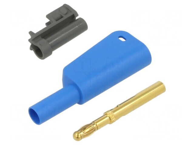 Conector Banană 4mm Albastru 32A 1kV cu Izolație