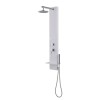 Panel Dus Alb Aluminiu Cook&amp;Lewis, 4 Jeturi Hidromasaj, Dispersor Fix, Furtun Inox 1.5m, Diametru 200mm