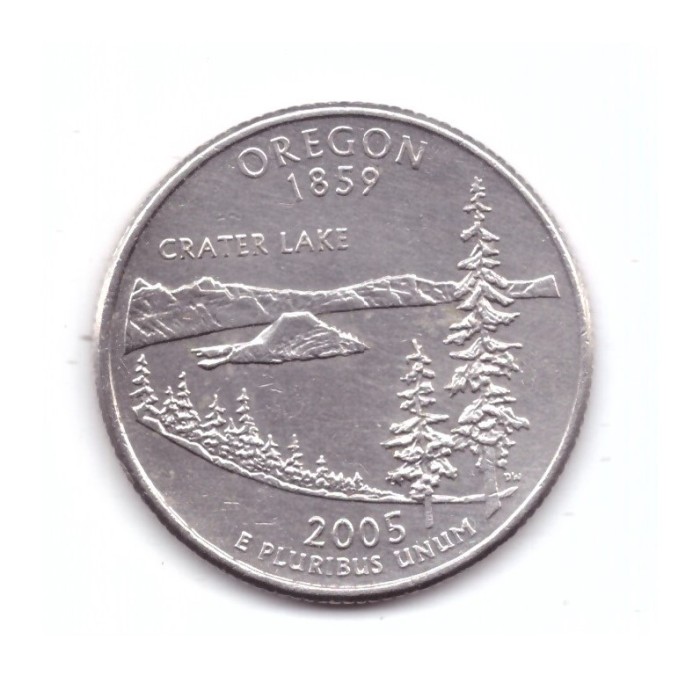 Moneda SUA 25 centi/quarter dollar 2005 D, Oregon 1859, stare buna, curata